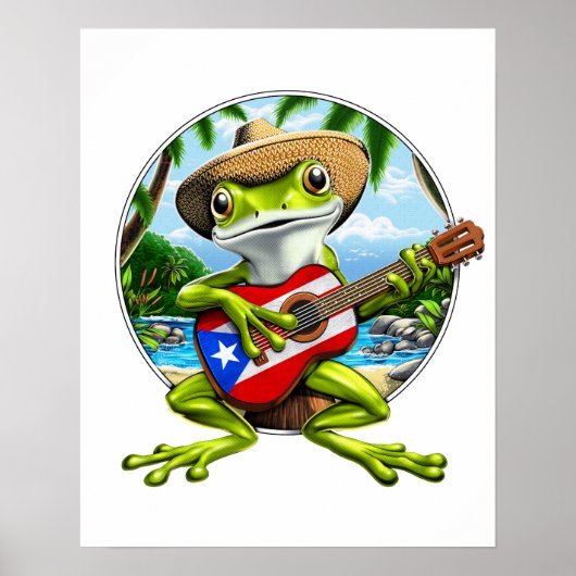 Puerto Rico Coqui Frog Poster (Vorne)