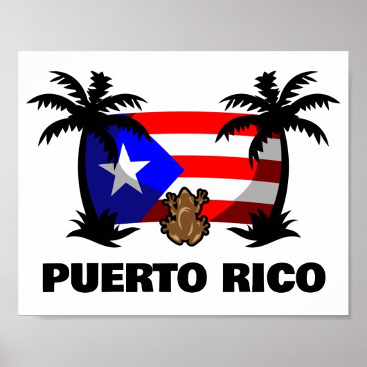 Puerto Rico Coqui Frog Travel Poster (Vorne)