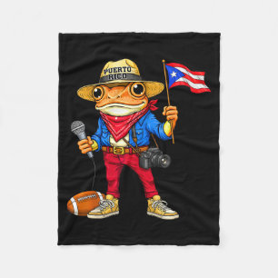 Puerto Rico Coqui Frosch Straßenmusik Fußball Bori Fleecedecke
