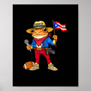 Puerto Rico Coqui Frosch Straßenmusik Fußball Bori Poster