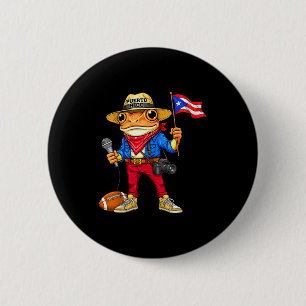 Puerto Rico Coqui-Frosch Straßenmusik Fußball Button