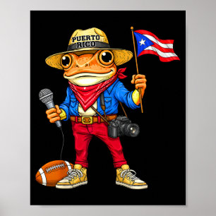 Puerto Rico Coqui-Frosch Straßenmusik FußballPuert Poster