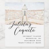 Puerto Rico Coquito Minimalistische Flasche Weinetikett (Einzelnes Label)
