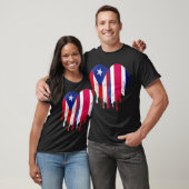 Puerto Rico Costa Rica Flag Heart Grown Patriot Co T-Shirt (Unisex)