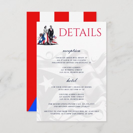 Puerto Rico Couple Begleitkarte (Vorne/Hinten)