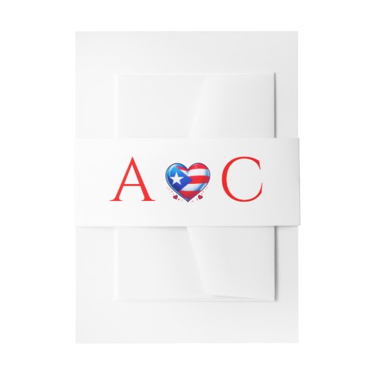 Puerto Rico Couple Wedding Einladungsbanderole (Vorderseite Beispiel)