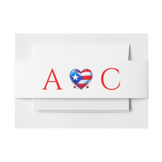 Puerto Rico Couple Wedding Einladungsbanderole (Vorderseite Beispiel)