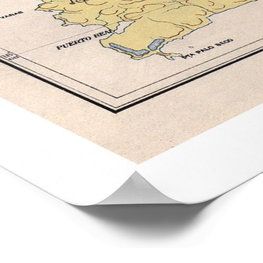 Puerto Rico Crop Karte 1899 Poster (Ecke)