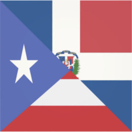 Puerto-Rico-Dominikanische Flagge | PR DR Republik Aufkleber