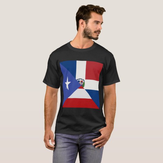 Puerto-Rico-Dominikanische Flagge | PR DR Republik T-Shirt (Vorne ganz)