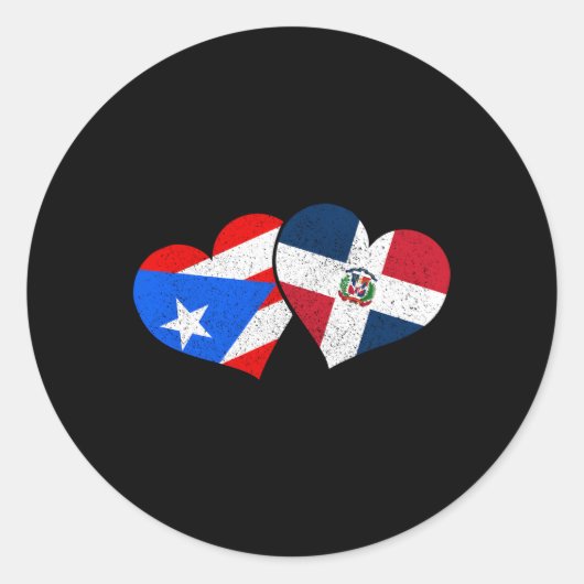 Puerto Rico Dominikanische Republik Runder Aufkleber (Vorderseite)
