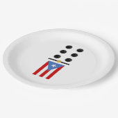 Puerto Rico Domino Pappteller (Schrägansicht)
