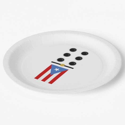 Puerto Rico Domino Pappteller (Schrägansicht)