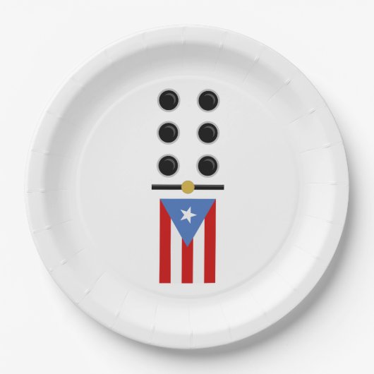 Puerto Rico Domino Pappteller (Vorderseite)