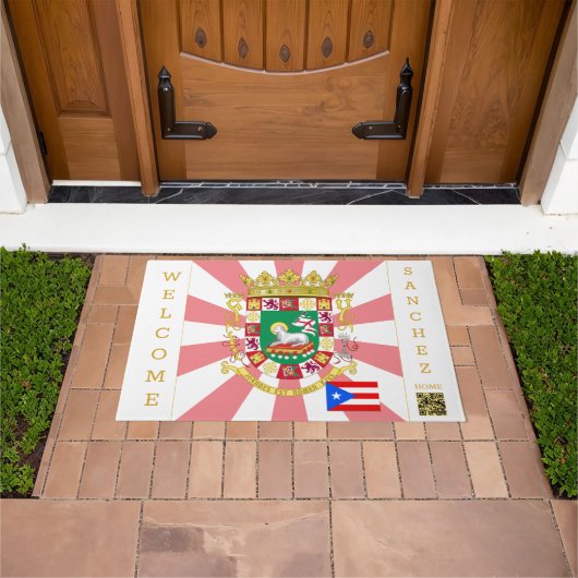 Puerto Rico Doormat & Puerto Rico Flag / Patrioten Fußmatte (Außenbereich)