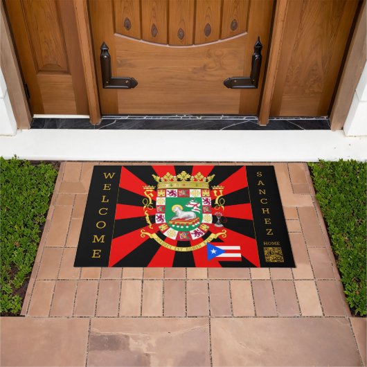 Puerto Rico Doormat & Puerto Rico Flag / Patrioten Fußmatte (Außenbereich)