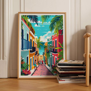 Puerto Rico Druck Puerto Rico Illustration Puerto Poster