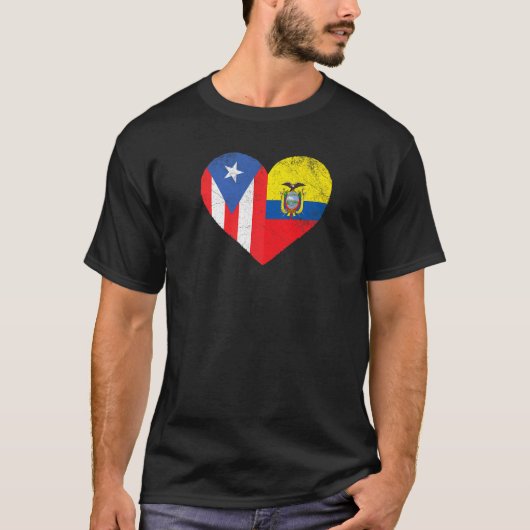 Puerto Rico Ecuadorianische Flagge Puerto Rico Ecu T-Shirt (Vorderseite)