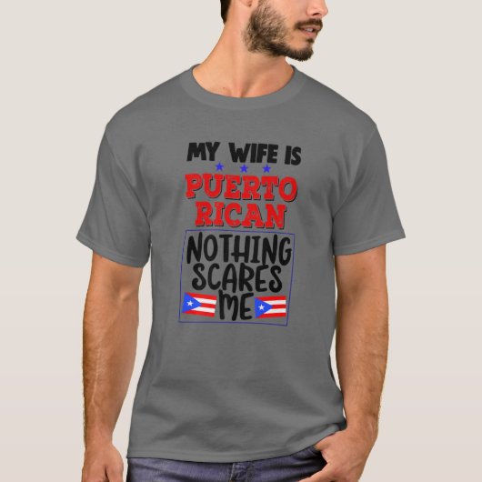 Puerto Rico Ehefrau Funny Husband T-Shirt (Vorderseite)