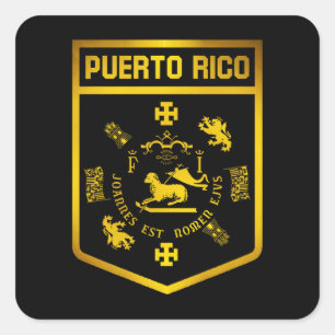 Puerto Rico Emblem Quadratischer Aufkleber