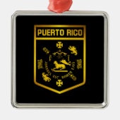 Puerto Rico Emblem Silbernes Ornament (Vorne)
