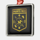 Puerto Rico Emblem Silbernes Ornament (Links)