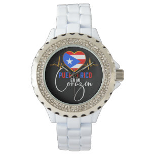 Puerto Rico en mi Corazon Puerto Rican Pride Armbanduhr