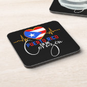 Puerto Rico en mi Corazon Puerto Rican Pride Getränkeuntersetzer (Linke Seite)