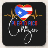 Puerto Rico en mi Corazon Puerto Rican Pride Getränkeuntersetzer (Vorderseite)
