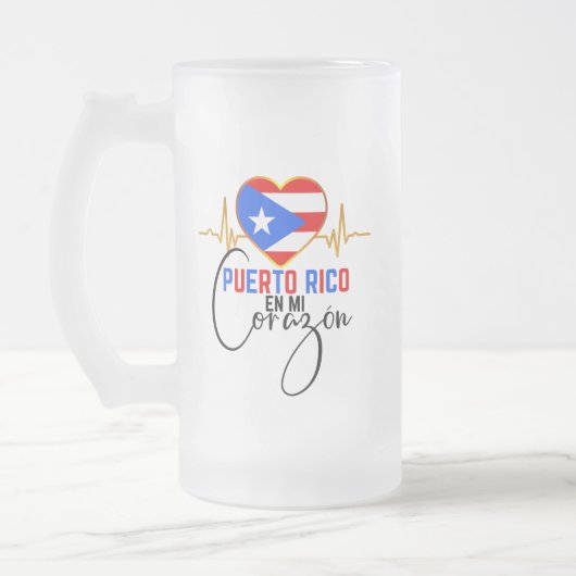 Puerto Rico en mi Corazon Puerto Rican Pride Mattglas Bierglas (Links)