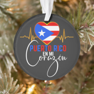 Puerto Rico en mi Corazon Puerto Rican Pride  Ornament