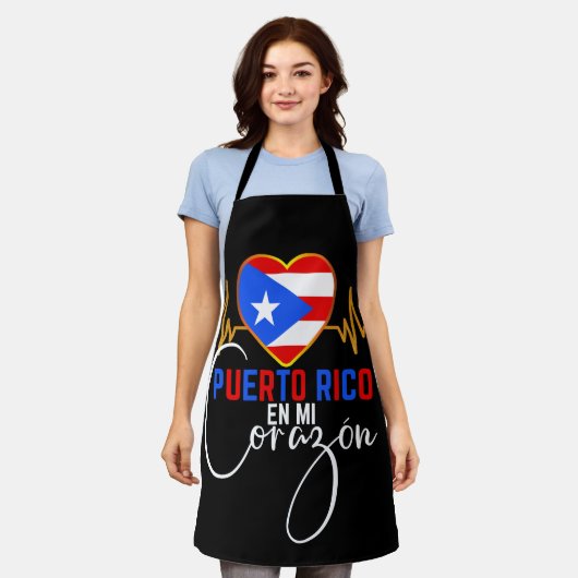 Puerto Rico en mi Corazon Puerto Rican Pride Schürze (Getragen)