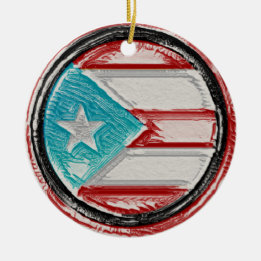 Puerto-Rico-Fahne Circle Ornament