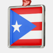 Puerto Rico Fahne Keramik Ornament (Links)