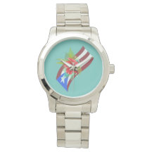 Puerto Rico Fahne mit flora de maga boricua