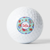 Puerto Rico Fahne mit flora de maga boricua Golfball (Vorderseite)