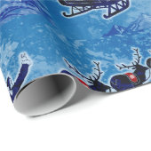 Puerto Rico Fahne Santa Sleigh Weihnachtsblatt Geschenkpapier (Rolleneckpunkt)