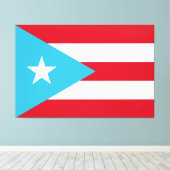 Puerto-Rico-Fahne Stretched Canvas Print Leinwanddruck (Insitu (Holzboden))