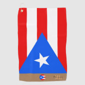 Puerto Rico Fahne und Puerto Rico mit Monogramm Golfhandtuch (Vorderseite)