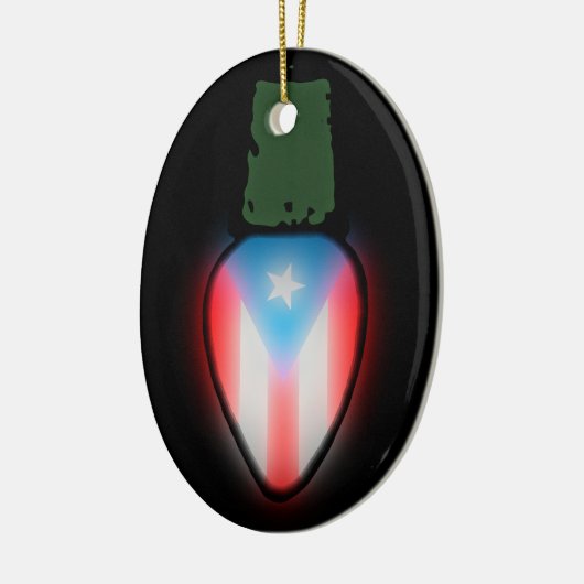 Puerto Rico Fahne Weihnachtsdekoration Keramik Ornament (Links)