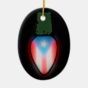 Puerto Rico Fahne Weihnachtsdekoration Keramik Ornament