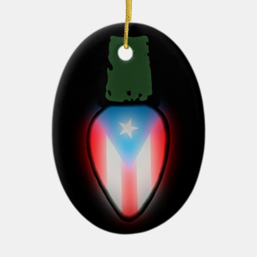 Puerto Rico Fahne Weihnachtsdekoration Keramik Ornament (Vorne)