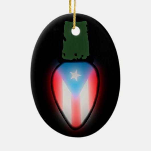 Puerto Rico Fahne Weihnachtsdekoration Keramik Ornament (Hinten)