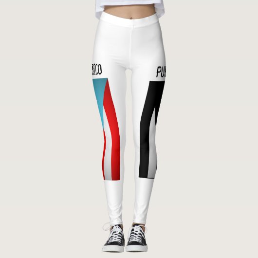 Puerto Rico Fahnen Leggings (Vorderseite)