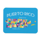 Puerto Rico Farbenfrohe Karte Magnet (Horizontal)