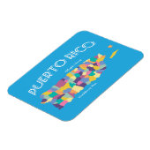 Puerto Rico Farbenfrohe Karte Magnet (Linke Seite)