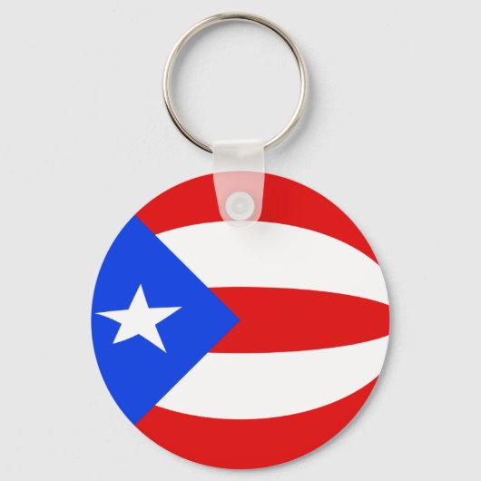 Puerto Rico Fisheye Flag Schlüsselanhänger (Vorderseite)