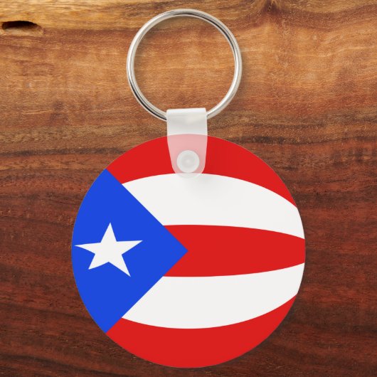Puerto Rico Fisheye Flag Schlüsselanhänger (Vorderseite)