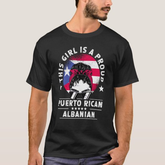 Puerto Rico Flag Albanien Große Frauen Mädchen Pri T-Shirt (Vorderseite)
