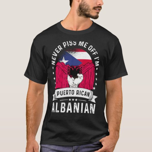 Puerto Rico Flag Albanien Spaß Pride T-Shirt (Vorderseite)